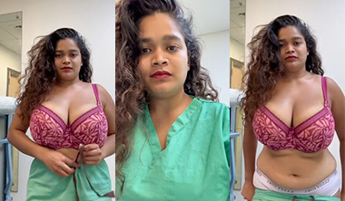 Indian Tanker Nurse Strip Teasing Her Boobs Show MMS