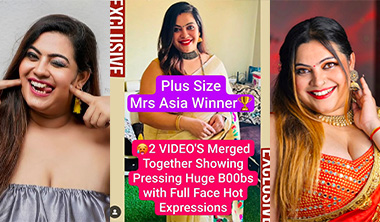 Model Mrs Asia Winner Exclusive Pressing Her Huge Boobs